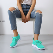 Dames comfort sneakers met ademend mesh