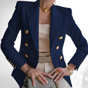 Dames double-breasted blazer met gouden knopen