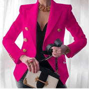 Dames double-breasted blazer met gouden knopen