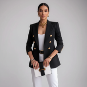 Dames double-breasted blazer met gouden knopen