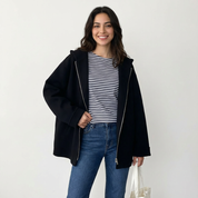 Dames vest met rits en rechte pasvorm