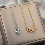 Dames ketting met klaver- en hartdetails