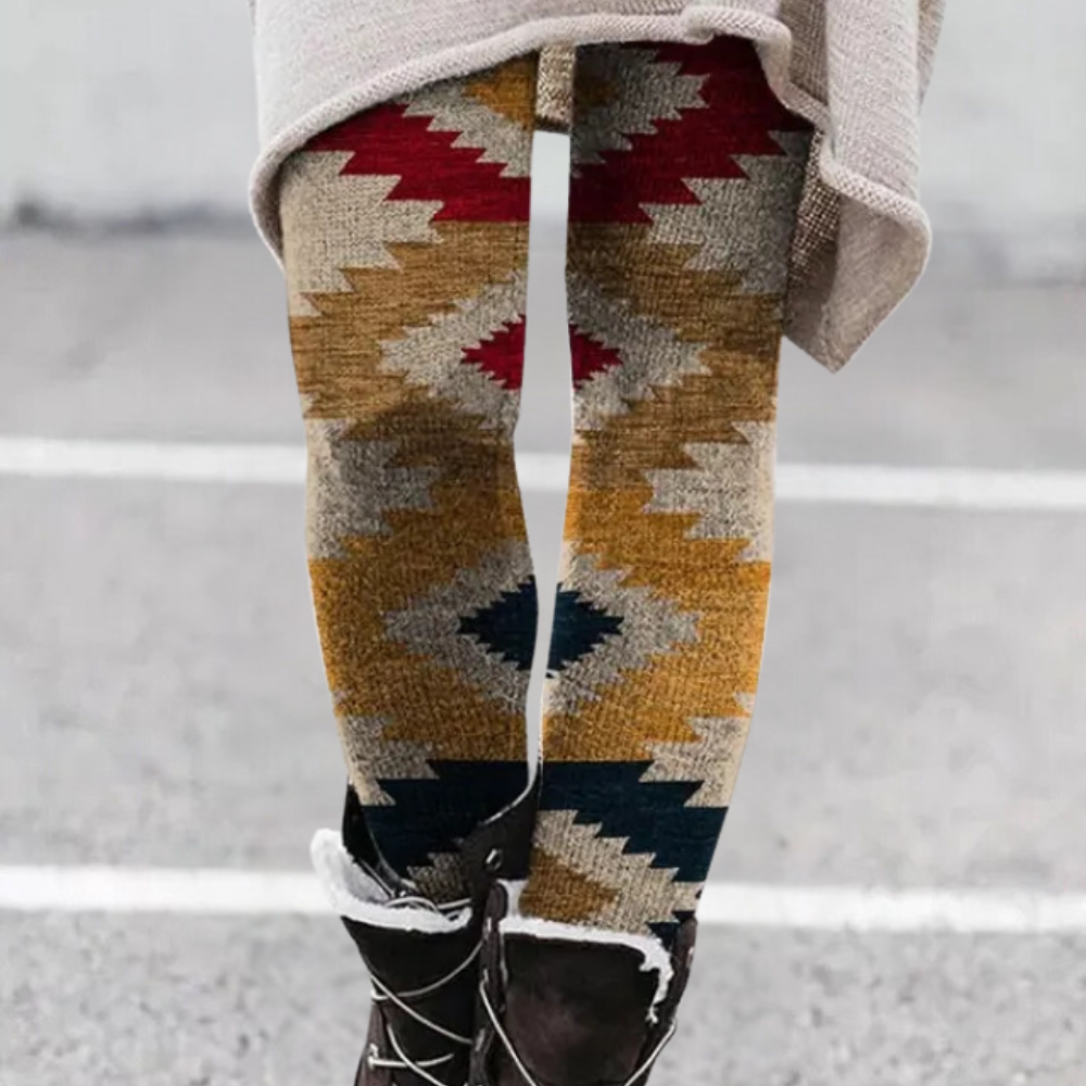 Gebreide legging met grafisch patroon - Nava