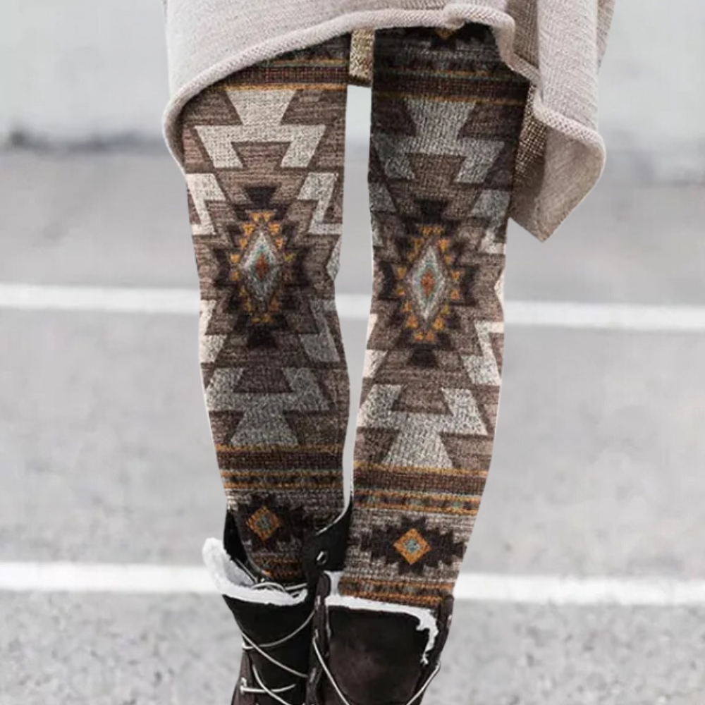 Gebreide legging met grafisch patroon - Nava