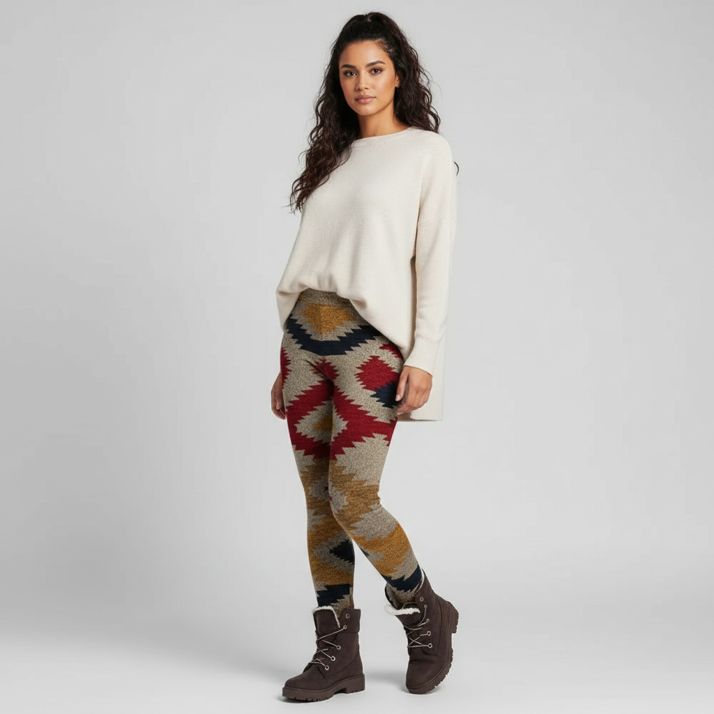 Gebreide legging met grafisch patroon - Nava