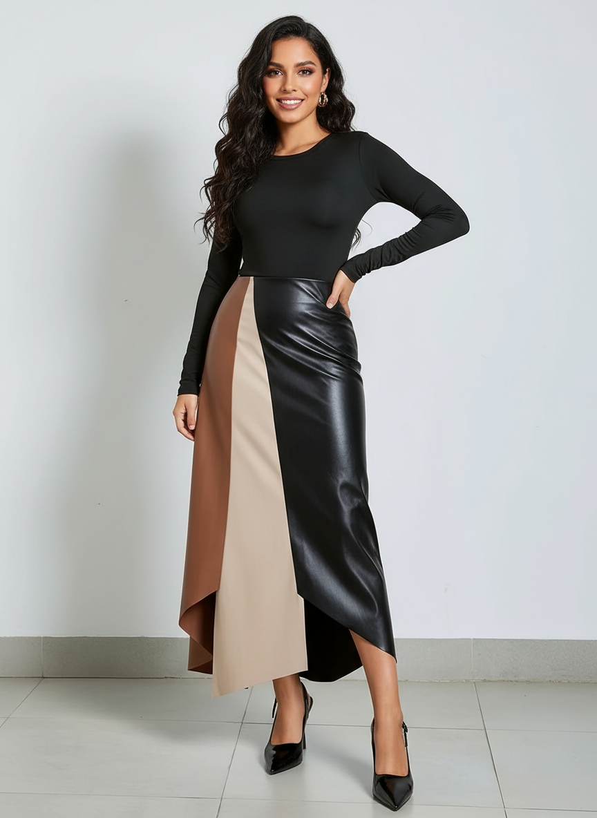 Dames rok met kleurcontrast – Alina