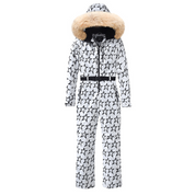 Dames skipak met grafische print en faux fur capuchon