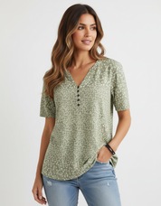 Dames top met fijne bloemenprint - Livia