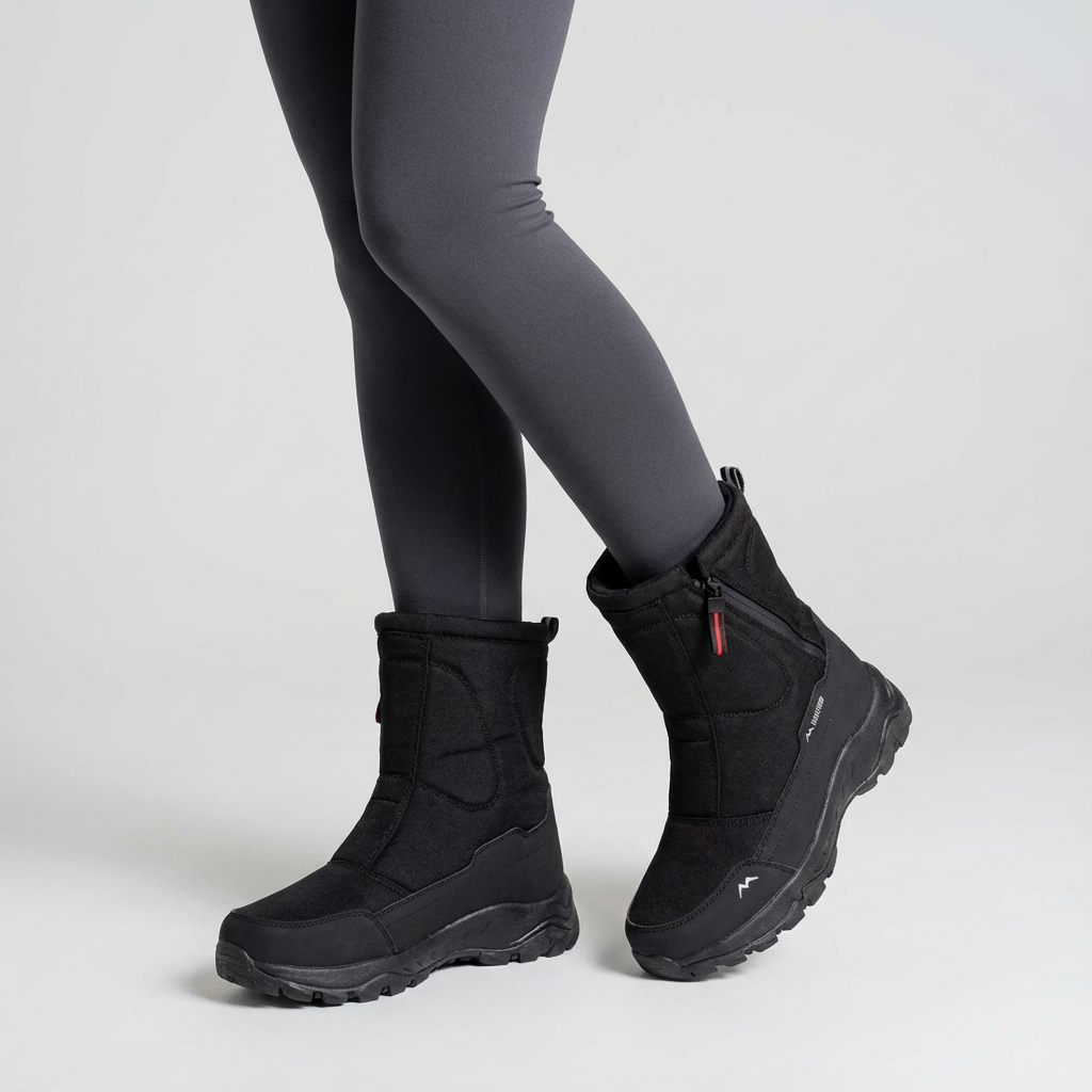 Dames winterlaarzen met ritssluiting en gripvaste zool