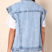 Denim gilet met stoere vintage look - Jade
