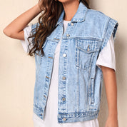 Denim gilet met stoere vintage look - Jade