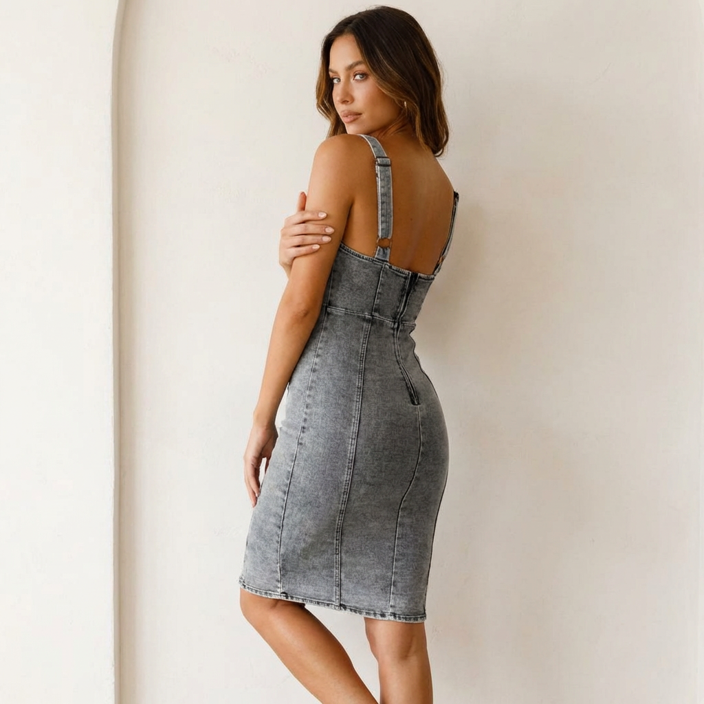 stijlvolle en comfortabele denim damesjurk met tijdloze uitstraling.