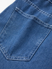 Denim tuinbroek met wijde pijpen en verstelbare bandjes