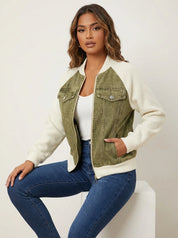 Denim bomberjack met zachte mouwen – Anaëlle