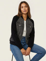 Denim bomberjack met zachte mouwen – Anaëlle