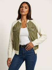 Denim bomberjack met zachte mouwen – Anaëlle