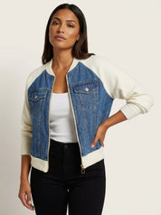 Denim bomberjack met zachte mouwen – Anaëlle