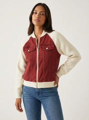 Denim bomberjack met zachte mouwen – Anaëlle
