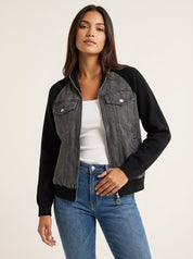 Denim bomberjack met zachte mouwen – Anaëlle