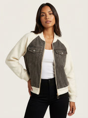 Denim bomberjack met zachte mouwen – Anaëlle