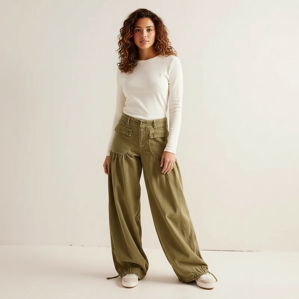 Denim harem joggers for women – Santi