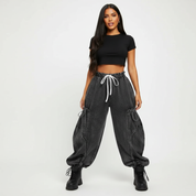 Drawcord denim jogger dames – Runway