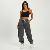 Drawcord denim jogger dames – Runway