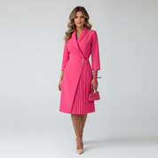 Elegant geplooid blazerjurk met ceintuur