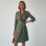 Elegant geplooid blazerjurk met ceintuur