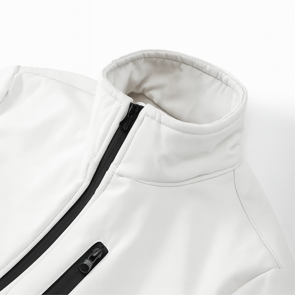 Elegant aansluitend dames skipak met riem en contrasterende details