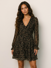 Elegante Bloemenprint Mini Jurk – Isabella