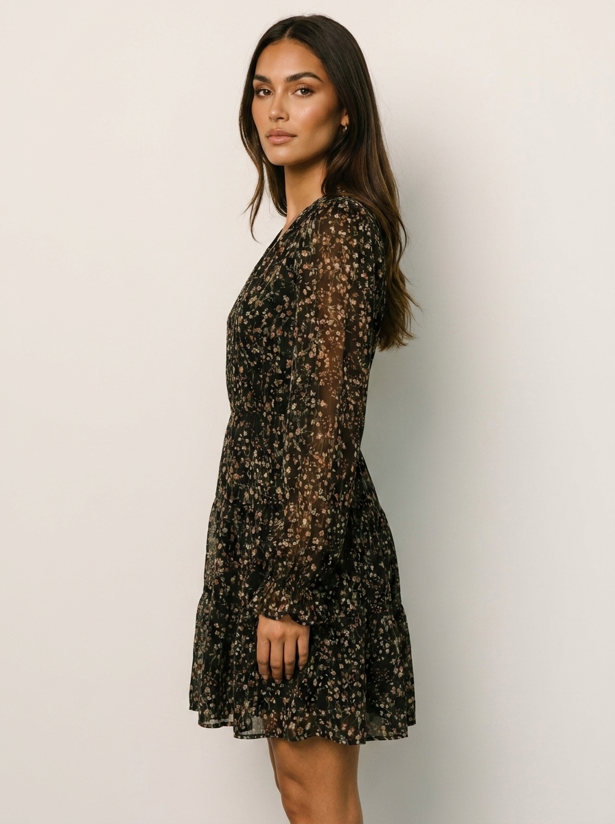 Elegante Bloemenprint Mini Jurk – Isabella