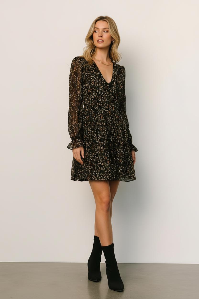 Elegante Bloemenprint Mini Jurk – Isabella