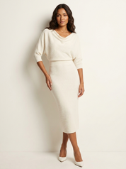 Elegante Gebreide Midi Jurk – Sophie