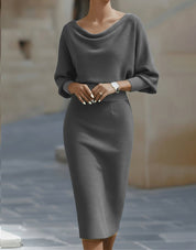 Elegante Gebreide Midi Jurk – Sophie