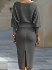 Elegante Gebreide Midi Jurk – Sophie