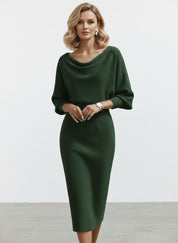 Elegante Gebreide Midi Jurk – Sophie