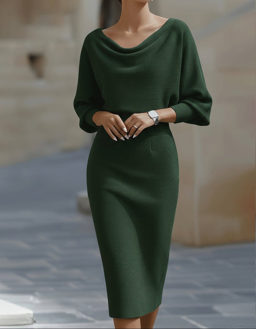 Elegante Gebreide Midi Jurk – Sophie