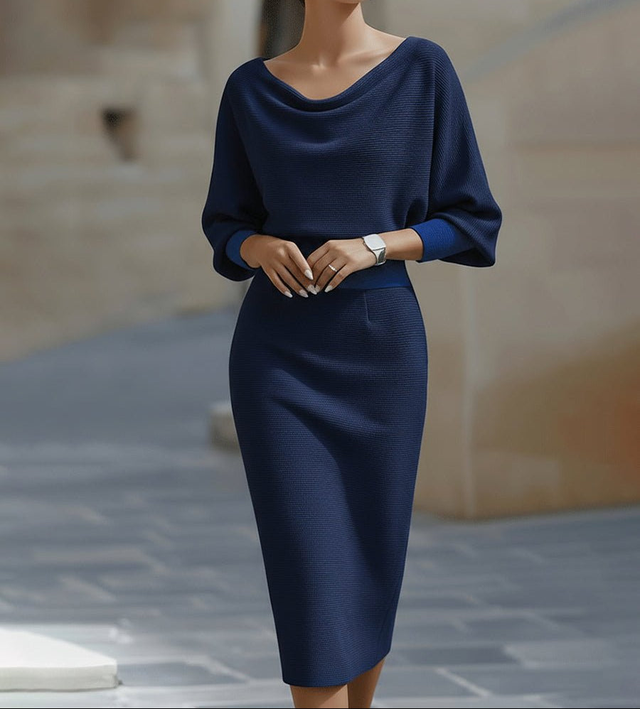 Elegante Gebreide Midi Jurk – Sophie