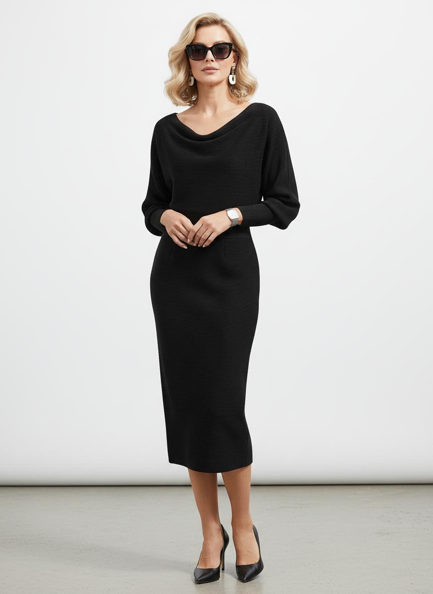 Elegante Gebreide Midi Jurk – Sophie