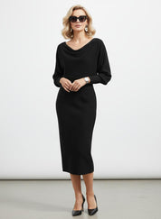 Elegante Gebreide Midi Jurk – Sophie