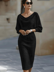 Elegante Gebreide Midi Jurk – Sophie