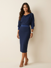 Elegante Gebreide Midi Jurk – Sophie