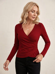 Elegante Rib Wrap Top – Sophie