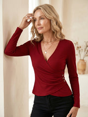 Elegante Rib Wrap Top – Sophie