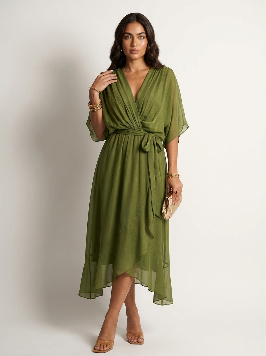 Elegante Wikkel Maxi Jurk - Serena