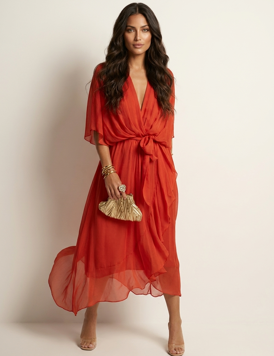 Elegant wrap maxi dress - Serena