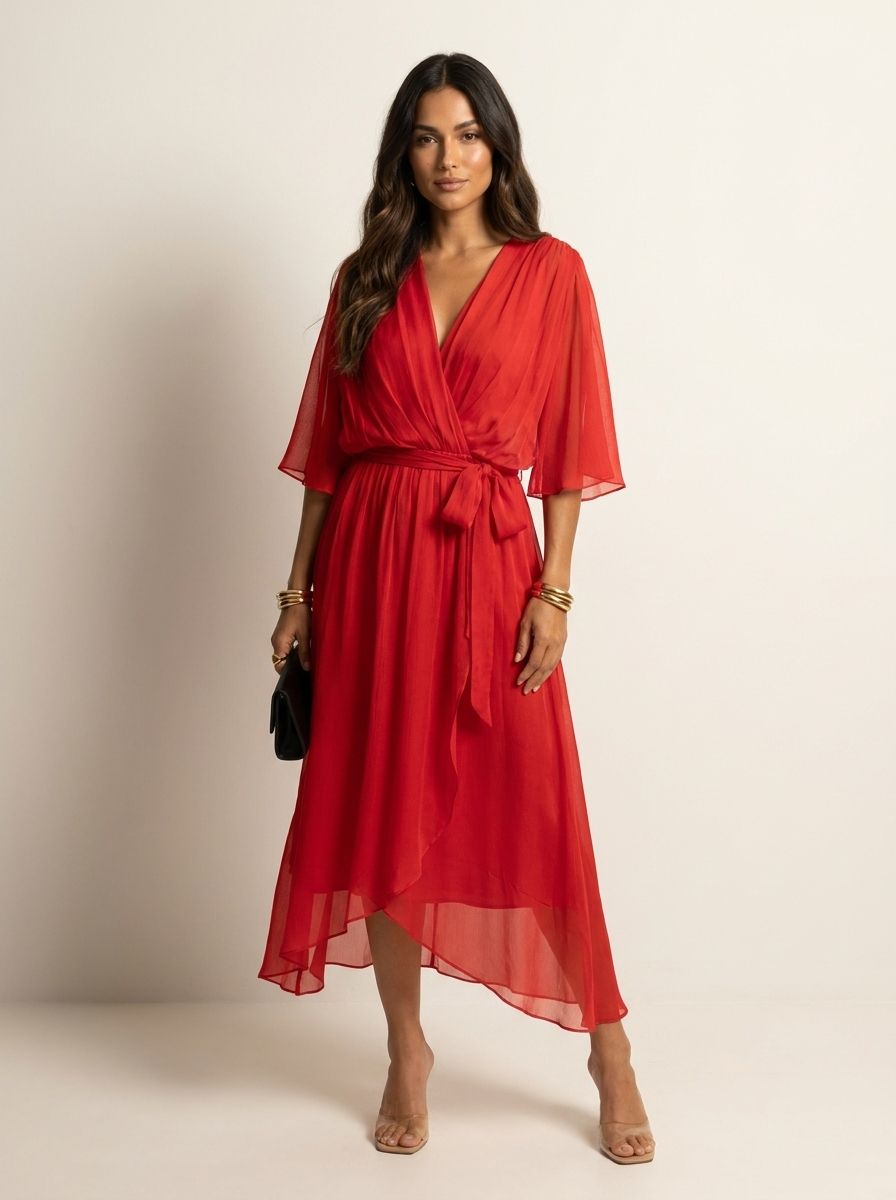 Elegante Wikkel Maxi Jurk - Serena
