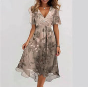 Elegante bloemen midi jurk - Maud