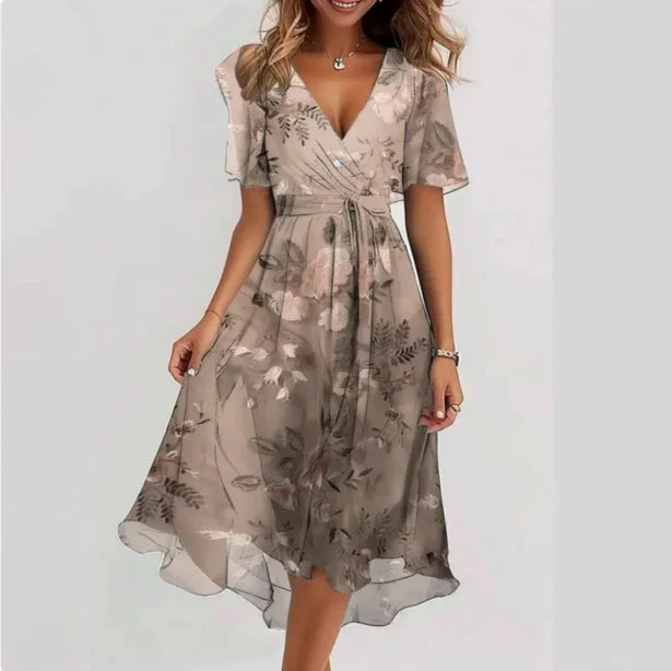 Elegante bloemen midi jurk - Maud